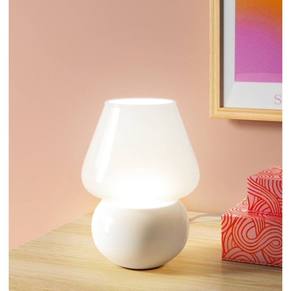 Room Essentials Dome Mushroom Table Lamp white LED Integrated Glass Electric